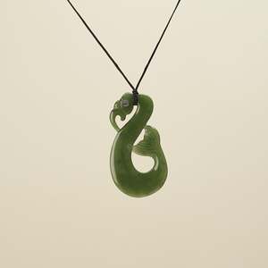 Manaia Whale Tail Greenstone Large Pendant Kawakawa
