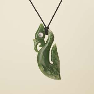 Manaia: Manaia Flower Pounamu XL Pendant
