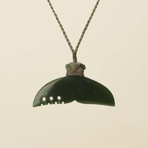 Whales Tail: Whales Tail Kawakawa Greenstone Medium Large Pendant