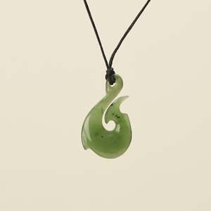 Hei Matau Whale's Tail Greenstone Small Pendant