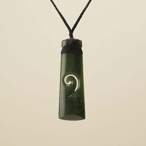 Extra Large Kawakawa Toki with Koru Pendant