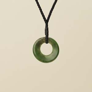 Porowhita Circle of Life Kawakawa Pounamu Small, Black Binding