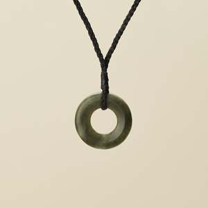 Porowhita Circle of Life Kawakawa Pounamu Small, Black Binding