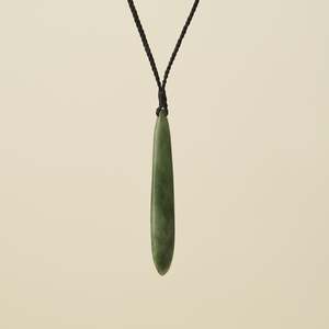 Roimata Teardrop Kahurangi Medium Pendant, Black Binding