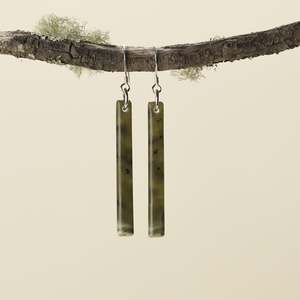 Earrings: Medium Large Tangiwai Pounamu Earrings 70mm