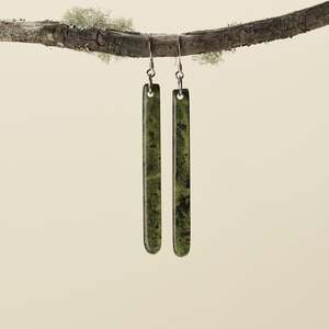 Medium Large Tangiwai Pounamu Earrings 70mm