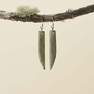 Earrings: Drop Inanga Pounamu Medium Earrings 60mm