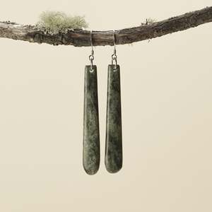 Earrings: Drop Hapopo Pounamu Large Earrings 70mm