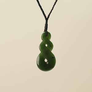 Connection: Kahurangi Double Pikorua Medium Greenstone Pendant
