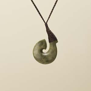 Raukaraka Hei Matau Pounamu Pendant Small