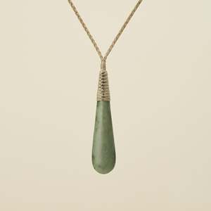 Greenstone Roimata Teardrop: Roimata Teardrop Kōkopu Medium Pendant