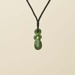 Double Pikorua Hapopo Pounamu Small Pendant