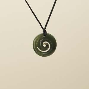 Koru Pendants: Koru Medium Kawakawa Pounamu Pendant