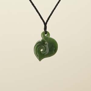 Pikorua Twist: Medium Flower Pikorua Koru Pounamu Pendant