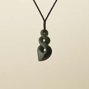 Pikorua Twist: Kawakawa Inanga Pikorua Twist Large Pounamu Pendant