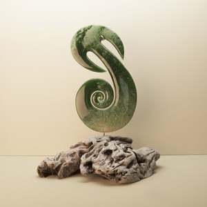 Ornaments: Journey Waka Koru Pounamu Sculpture