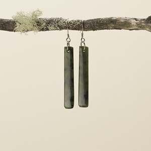 Earrings: Drop Kawakawa Pounamu Small Medium Earrings 40mm