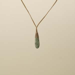 All: Inanga XS Roimata Pounamu Pendant, Tan Binding