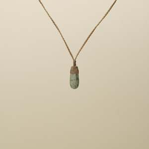 Inanga XS Roimata Pounamu Pendant, Tan Binding