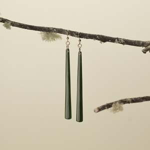 Earrings: Kawakawa Pounamu Large Drop Earrings