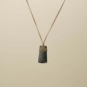 Strength: Kawakawa XS Toki Pounamu Pendant, Tan Binding