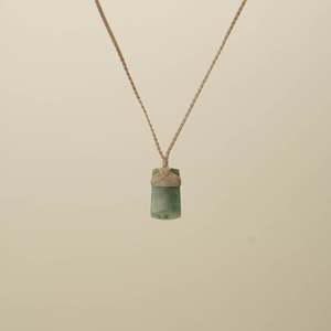 Strength: Inanga XS Toki Pounamu Pendant, Tan Binding