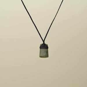Strength: Raukaraka XS Toki Pounamu Pendant, Black Binding