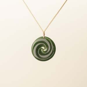 Kawakawa Large Double Koru Pounamu Pendant