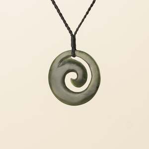 Pendants: Kawakawa Medium Koru Pounamu Pendant