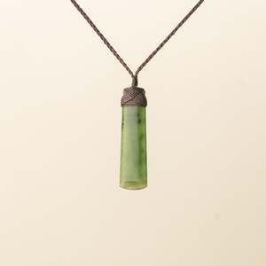 Strength: Small Toki Pounamu Pendant, Brown Binding