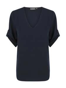 Corporate Office Wear: Reese V Neck Top - Navy