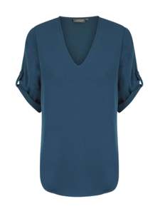 Corporate Office Wear: Reese V Neck Top - Ocean