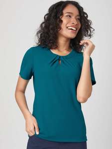 Corporate Office Wear: Women's Keyhole Knit Blouse