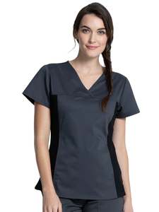 Cherokee: V-Neck Knit Panel Top