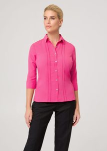Corporate Office Wear: City Stretch Spot Blouse 3/4 Sleeve