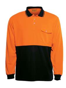 Bocini: Hi Vis Unisex Long Sleeve Safety Polo With Pocket