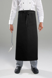 Hospitality: Long Waist Apron Polycotton - Black
