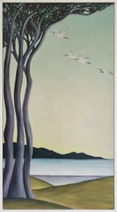 Michael Moore: Royal Spoonbill over Kapiti No III