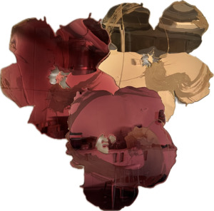 Sally Bulling: Majestic Giant Cluster of Three - Gold Kiss, Rosewood Blush, Velvet Cherry