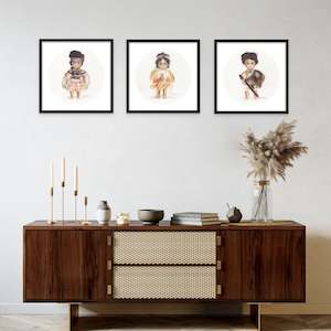 Natural: Te Hira, Koa, and Hine - 3 framed Prints