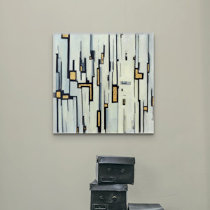 Black And White: Black & Gold on White Print