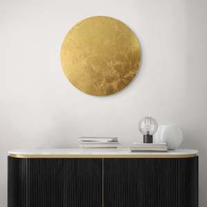 Aba Originals: Hand created abstract round #GLD