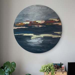 Aba Originals: Hand painted abstract round #ES