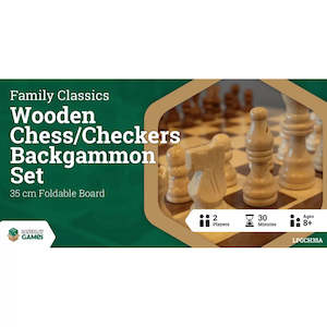 Popular: Wooden Chess/Checkers/Backgammon 35cm