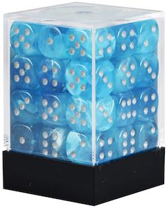 Chessex: Luminary Sky/silver 12mm d6 Block (36)