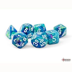 Products: Chessex: Festive Waterlily/white Mega-Hedral Dice Set