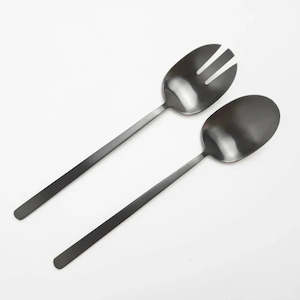 Brushed Stainless 2 Piece Salad Server Set