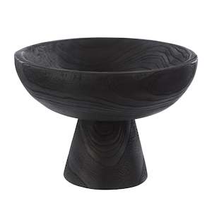 Decor: Picton Footed Timber Bowl Black