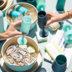 Porter Green Mist + Ink Seff Silicone Unbreakable Champagne Flutes