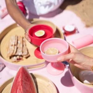 Porter Green Cherry + Blush Mecc Silicone Unbreakable Cocktail Glasses